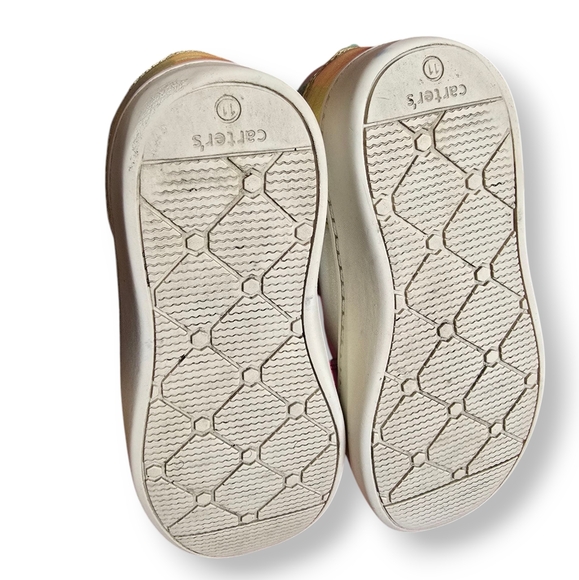 Carter's Size 11 Kids Sneakers in Pink, Off White And Green - Picture 5 of 6